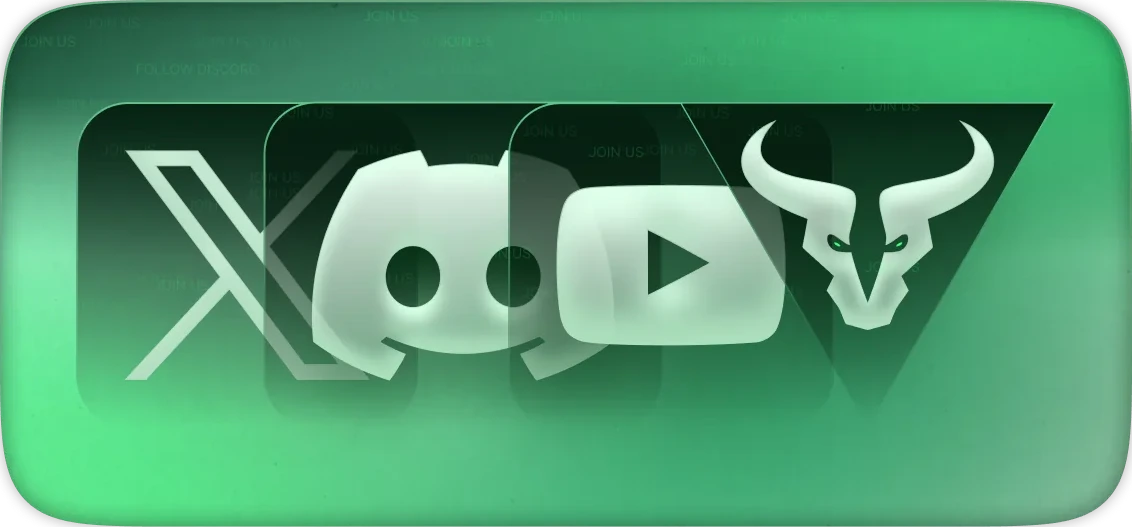 Image showing X, Discord, Youtube, and Playabull logos