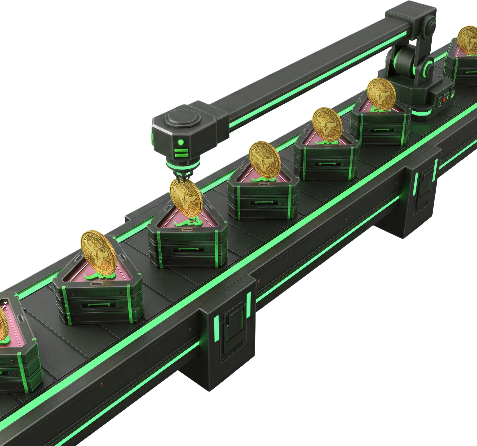 Factory line with 3ULL coin