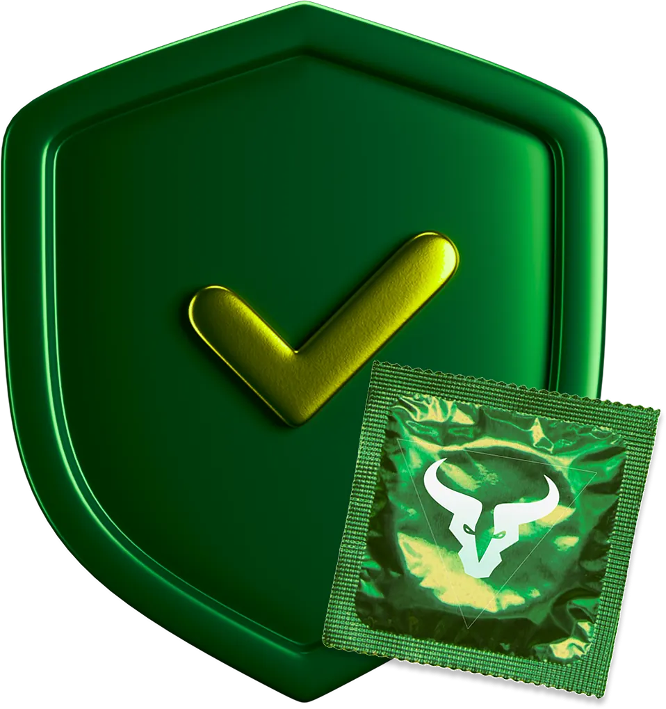 Image of a shield with a condom package